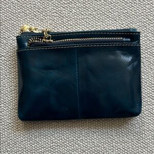 Navy Leather Coin Pouch Wallet